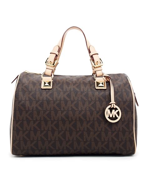 michael kors large grayson satchel brown|Michael Kors large satchel bag.